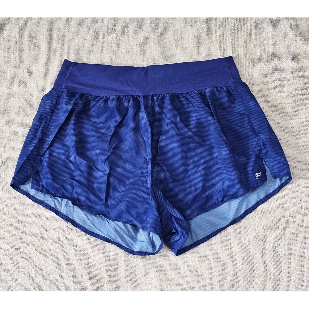 Fabletics Lot of 2 High Waisted Lined Running Shorts Red/Blue Athletic Gym L/XL - Picture 8 of 12